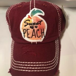 BRAND NEW WITH TAGS!!! Burgandy Distressed Hat